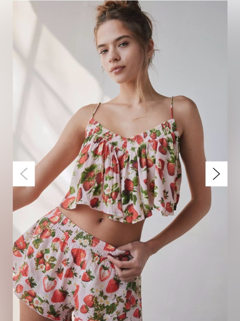 Out From Under Seaside Bow-Strap Babydoll Cami/Short Set - NWT